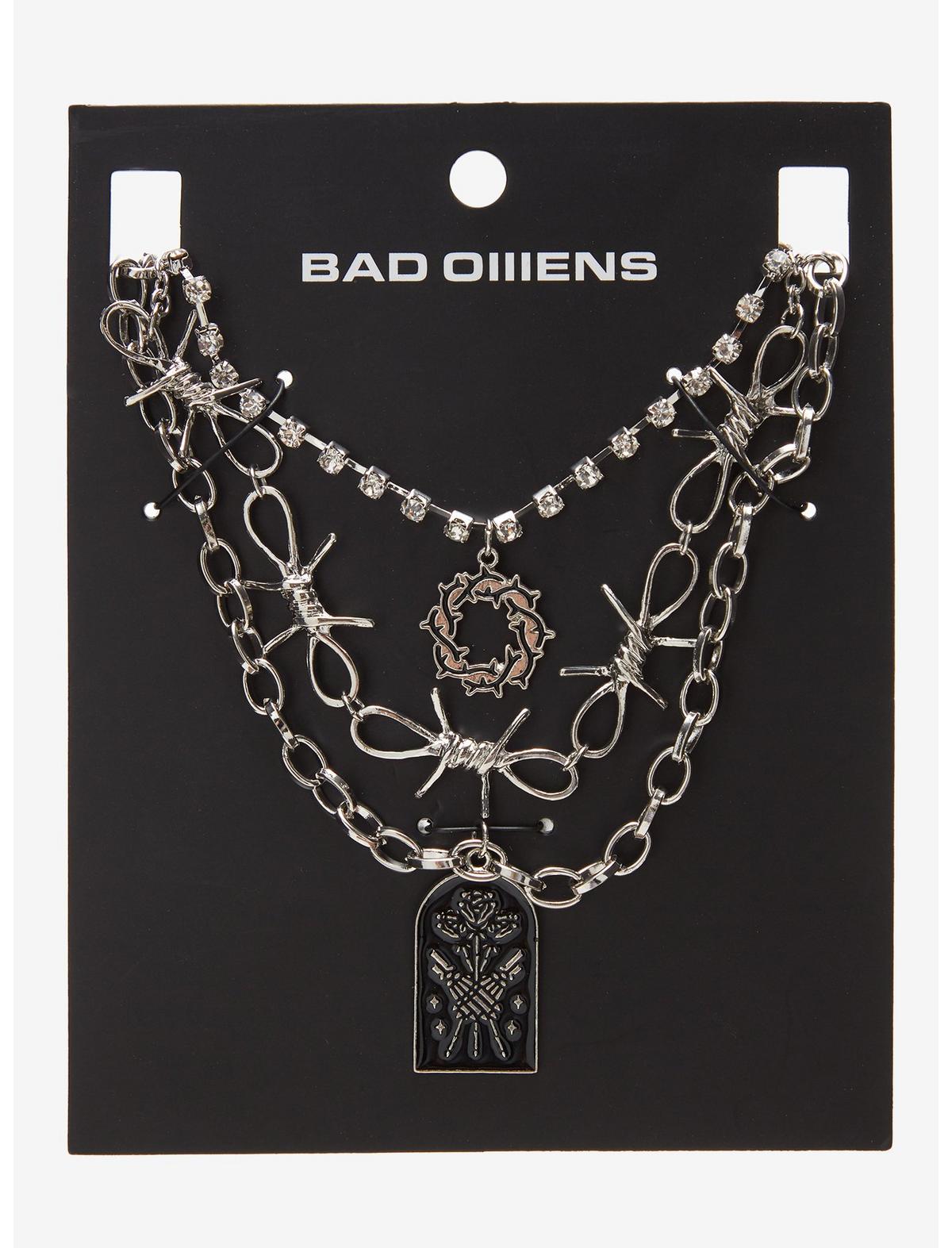 Bad Omens Barbed Wire Flower Necklace Set - US 9818