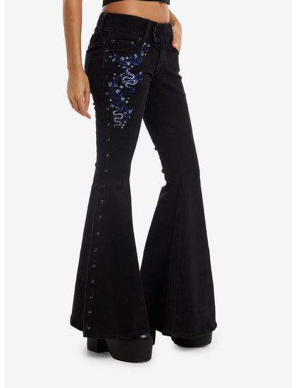 Cosmic Aura Celestial Snake Flare Jeans - US 6582