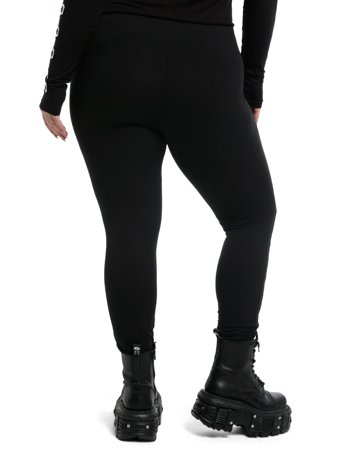 Black Strappy Cutout Leggings Plus Size - US 0773