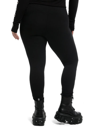 Black Strappy Cutout Leggings Plus Size - US 0773