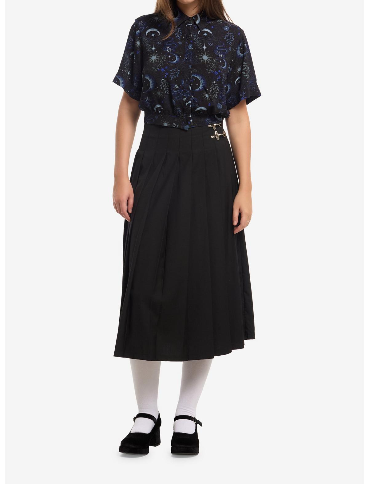 Cosmic Aura Celestial Snake Girls Woven Button-Up - US 3877