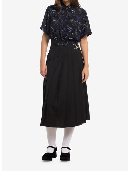 Cosmic Aura Celestial Snake Girls Woven Button-Up - US 3877