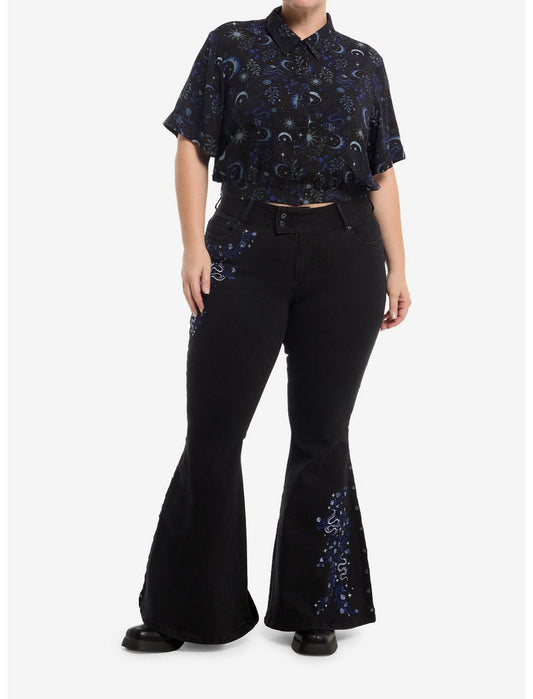 Cosmic Aura Celestial Snake Girls Woven Button-Up Plus Size - US 3003