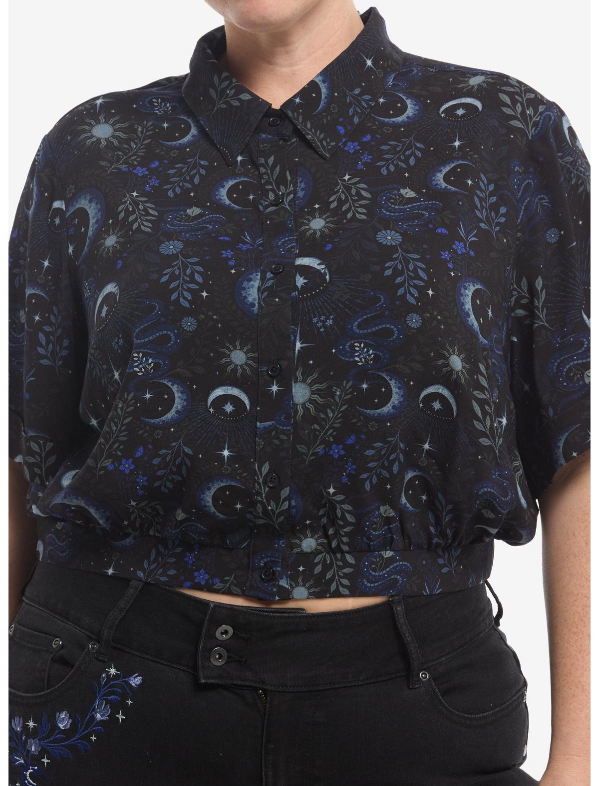 Cosmic Aura Celestial Snake Girls Woven Button-Up Plus Size - US 3003