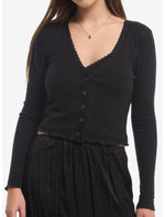 Cosmic Aura Black Lace Girls Cami & Cardigan Set - US 7312