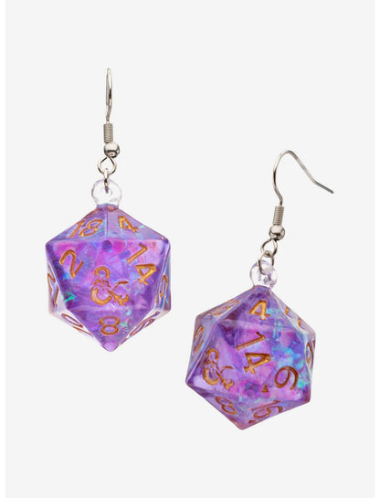 Dungeons & Dragons Purple D20 Drop Earrings - US 6427