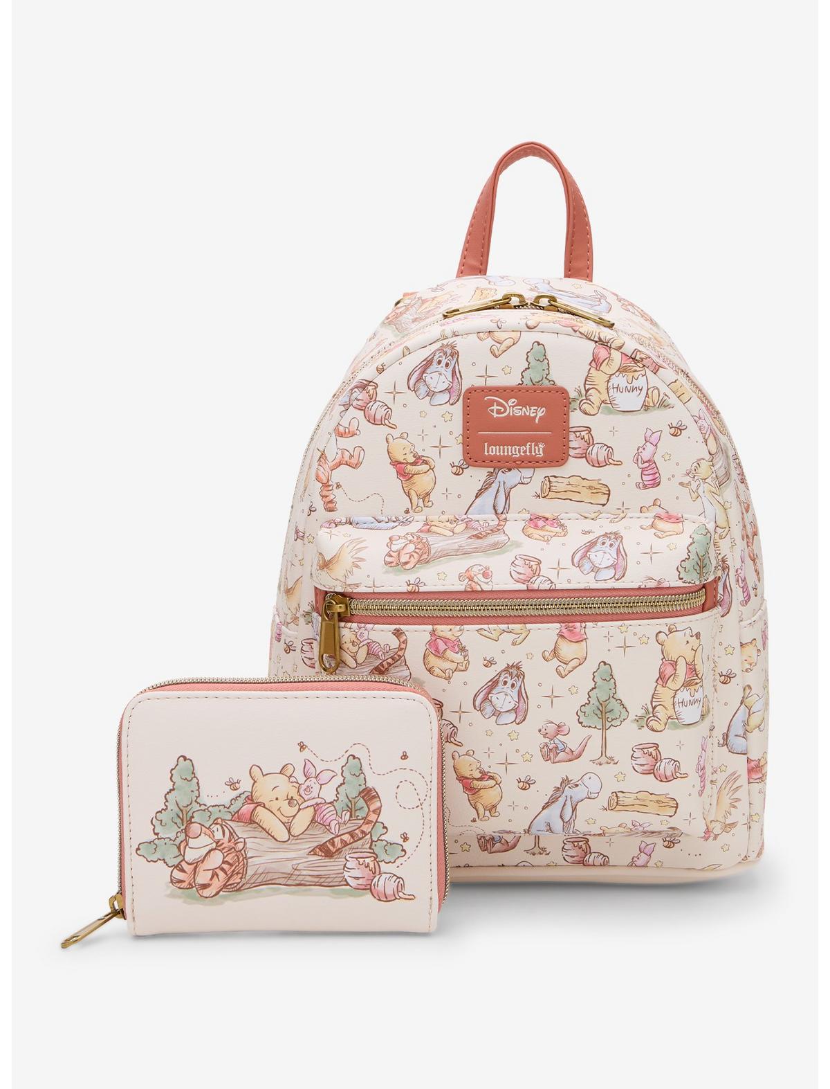 Loungefly Disney Winnie The Pooh Character Sketch Mini Zipper Wallet - US 7858