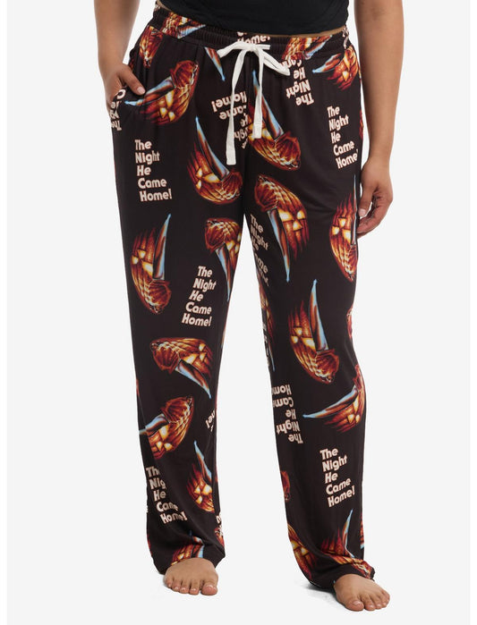 Halloween Pumpkin Slogan Pajama Pants Plus Size - US 1379