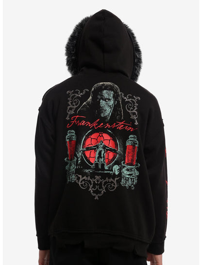 Frankenstein Faux Fur Trim Hoodie - US 2839