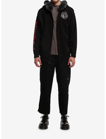 Frankenstein Faux Fur Trim Hoodie - US 2839