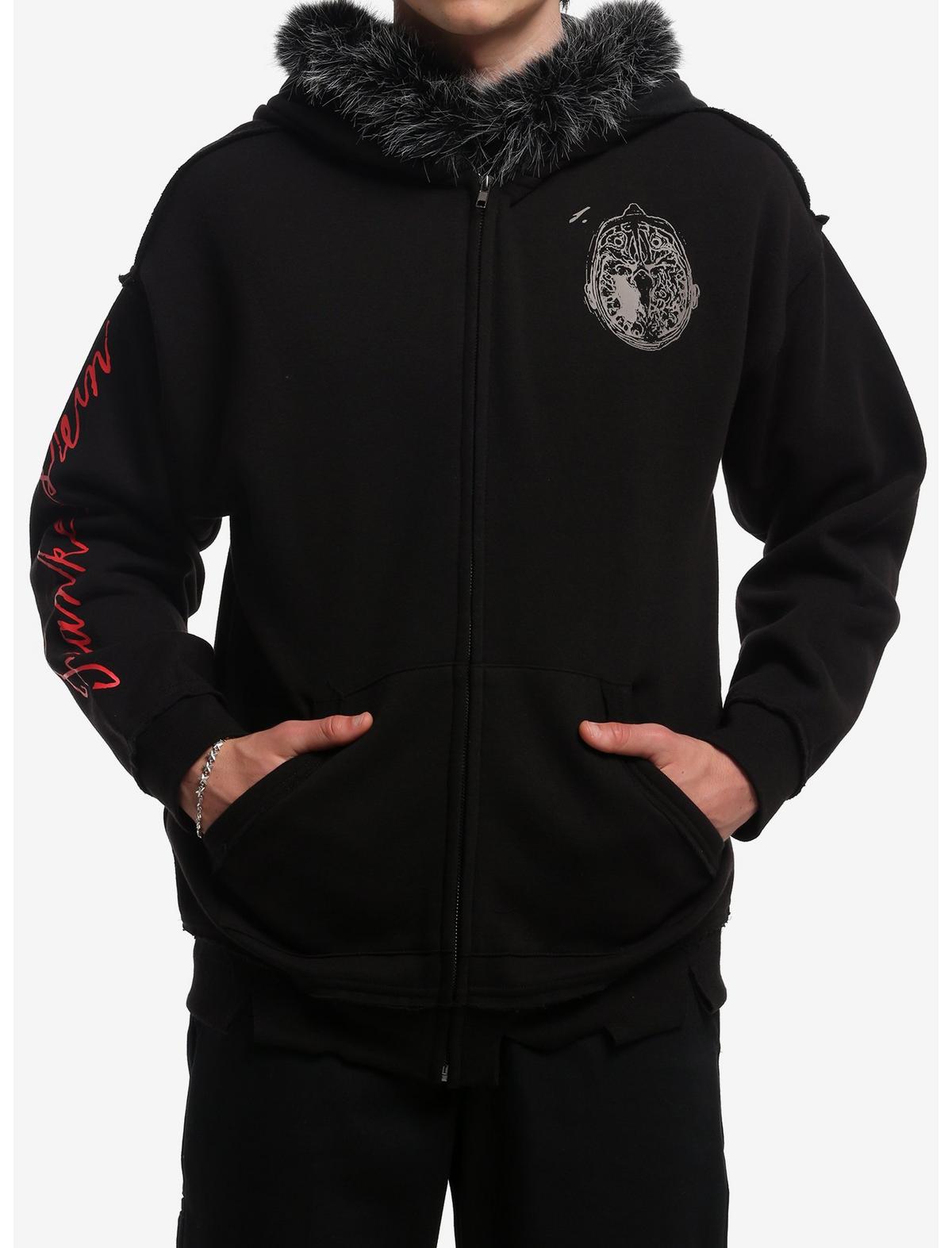 Frankenstein Faux Fur Trim Hoodie - US 2839