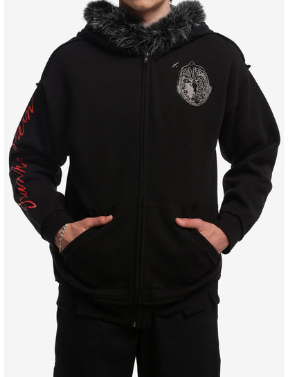 Frankenstein Faux Fur Trim Hoodie - US 2839