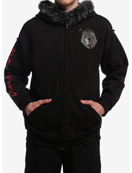Frankenstein Faux Fur Trim Hoodie - US 2839