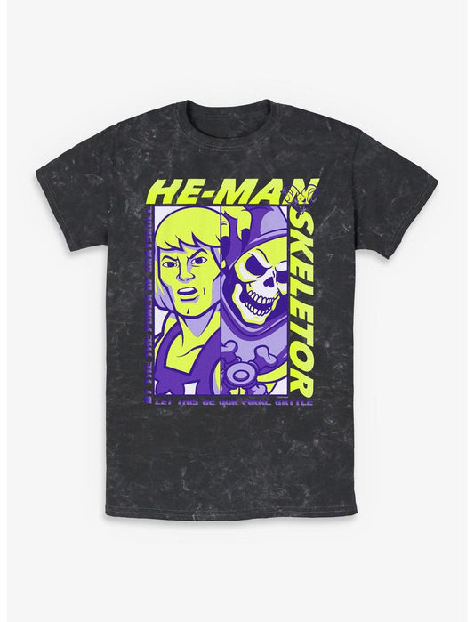 Masters Of The Universe He-Man & Skeletor Split Mineral Wash T-Shirt - US 5819