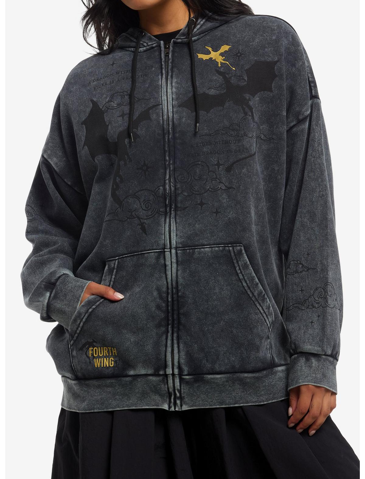 Fourth Wing Dragons Mineral Wash Hoodie - US 0198