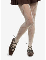 Cream Pointelle Tights - US 8872