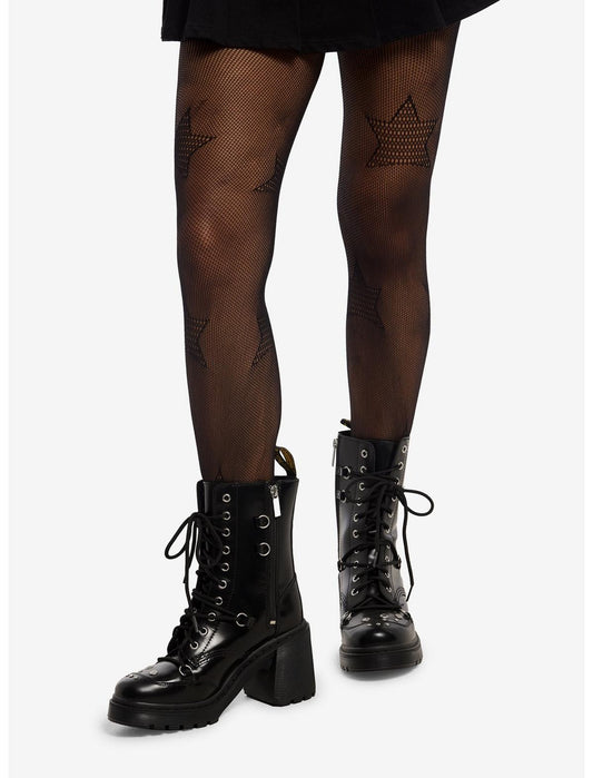 Black Star Fishnet Tights - US 9782