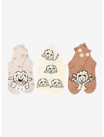 Lamb Chop Face Crew Socks 3 Pair - US 4724