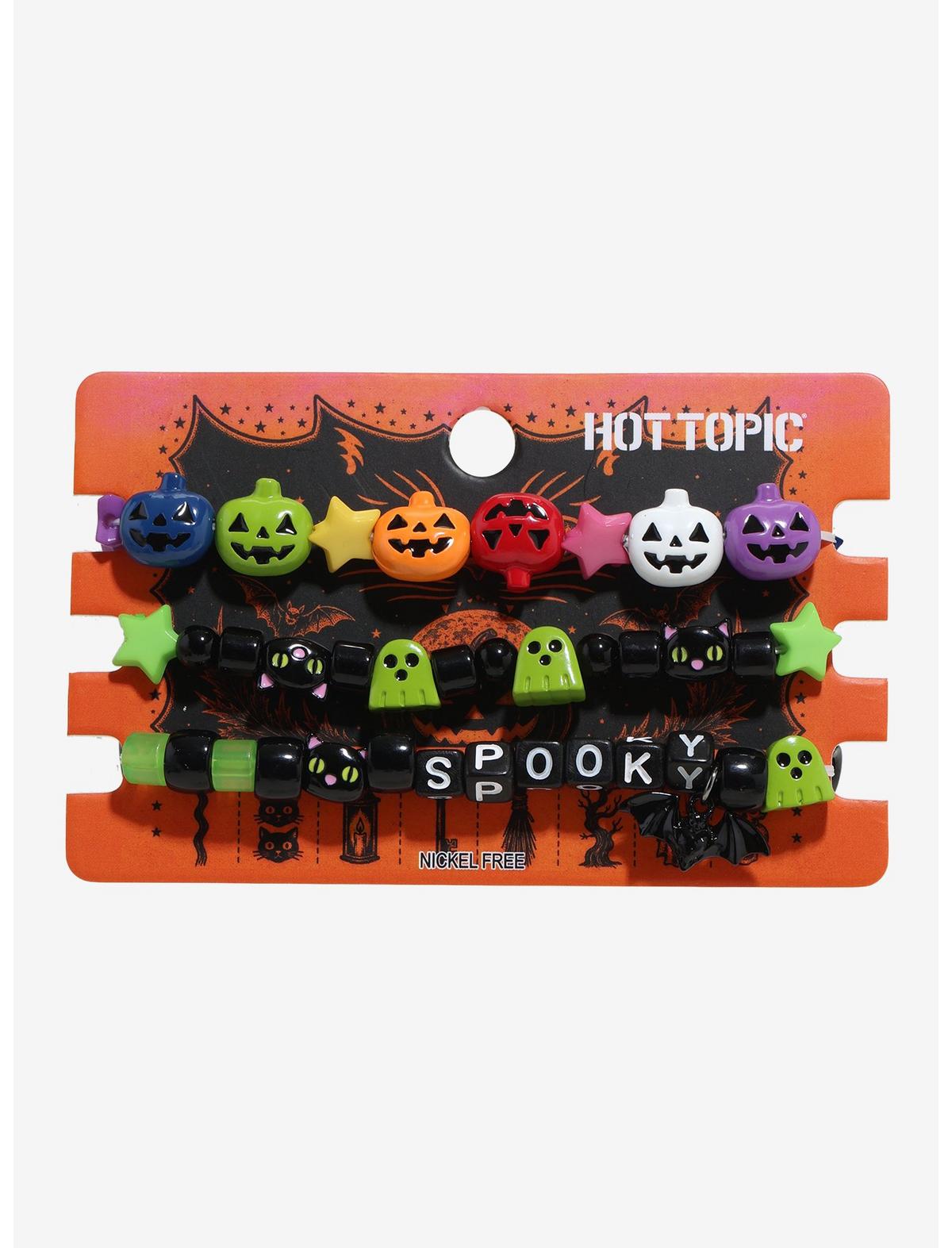 Halloween Ghost Pumpkin Bead Bracelet - US 8718