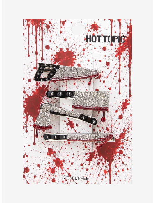 Bloody Weapons Rhinestone Hair Clip Set - US 6228