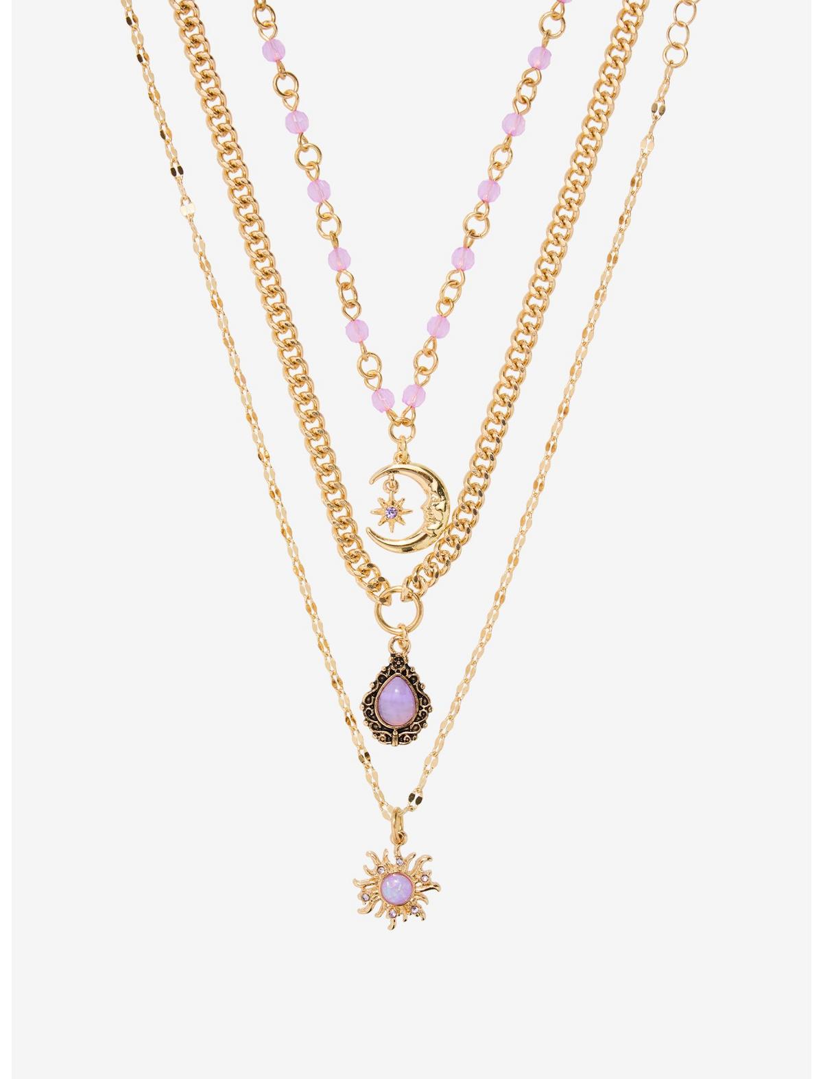 Cosmic Aura Purple Iridescent Celestial Choker Set - US 1430