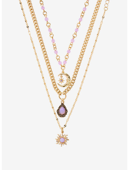 Cosmic Aura Purple Iridescent Celestial Choker Set - US 1430