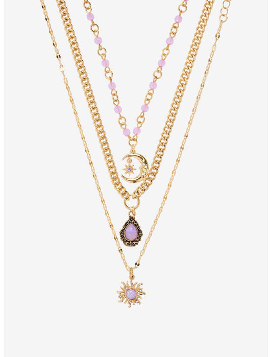 Cosmic Aura Purple Iridescent Celestial Choker Set - US 1430