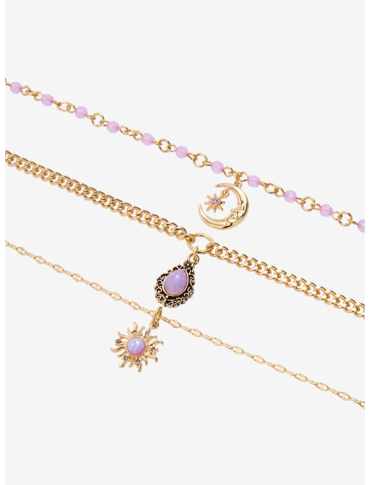 Cosmic Aura Purple Iridescent Celestial Choker Set - US 1430