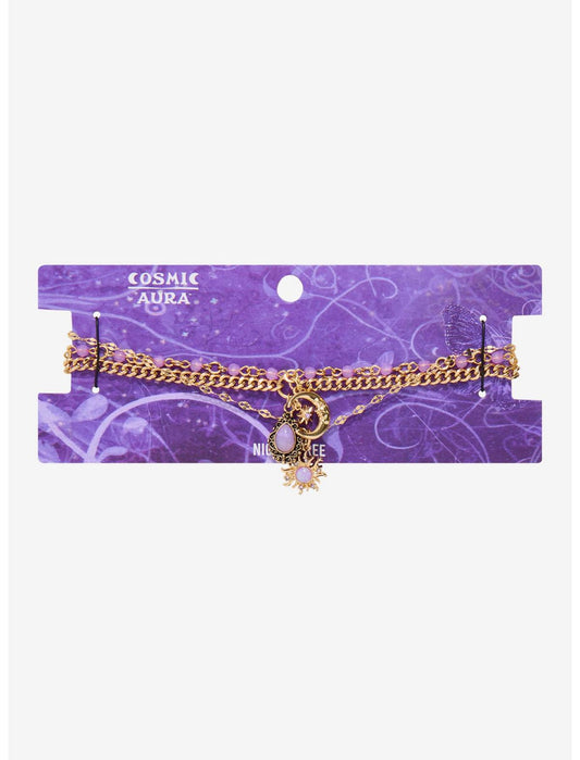 Cosmic Aura Purple Iridescent Celestial Choker Set - US 1430