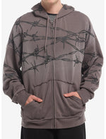 Dark Wash Barbed Wire Hoodie - US 1653