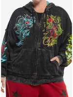 Hazbin Hotel Alastor & Vox Split Girls Hoodie Plus Size - US 5566