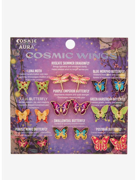 Cosmic Aura Cosmic Wings Stud Earring Set - US 2702