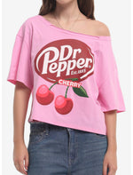 Dr Pepper Cherry Girls Off-Shoulder T-Shirt - US 0783