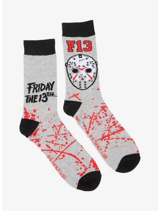Friday The 13th Jason Mask Bloody Crew Socks - US 8610