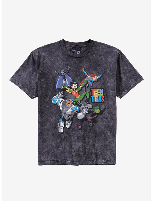 DC Comics Teen Titans Group Dark Wash T-Shirt - US 7221