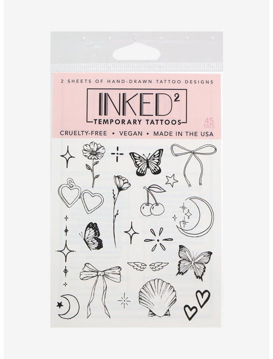 INKED By Dani Butterfly Bow Temporary Tattoo Set - US 3465
