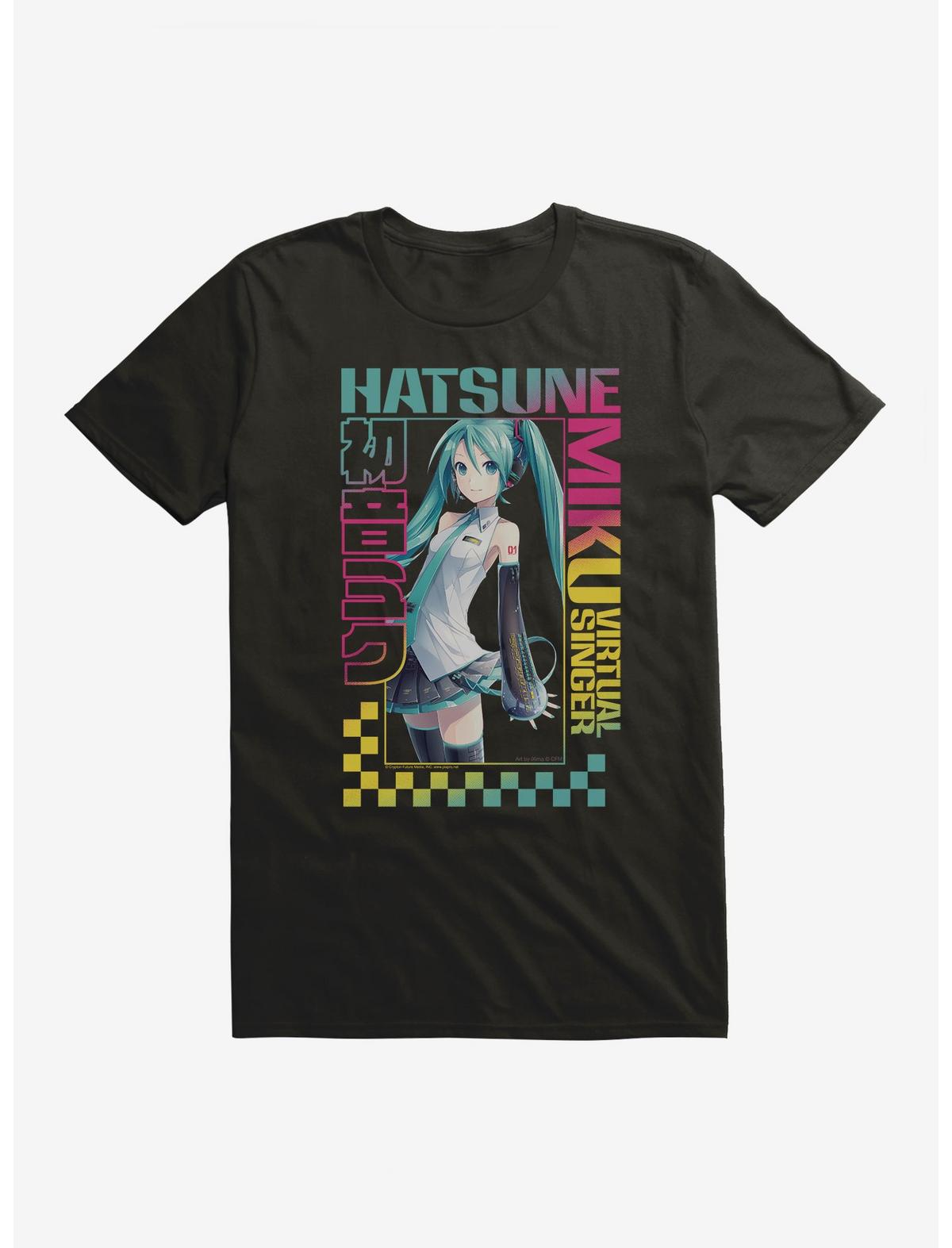 Hatsune Miku Virtual Singer Checkered T-Shirt - US 5255