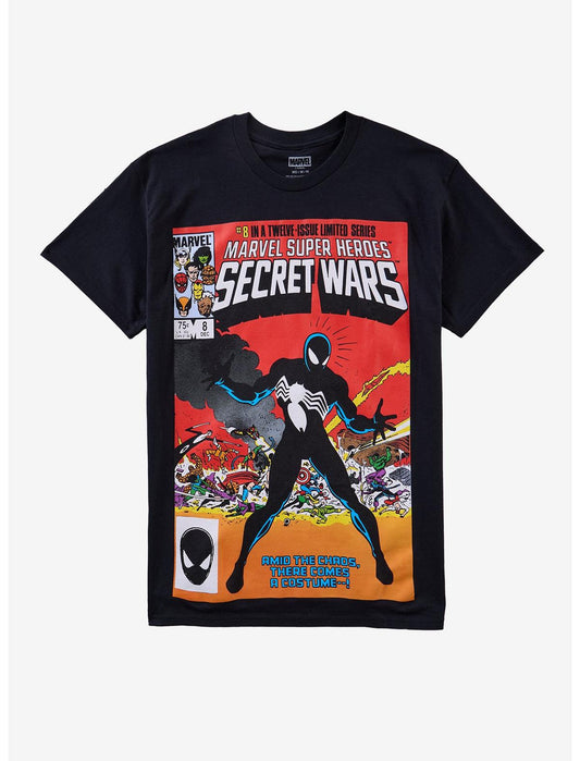 Marvel Super Heroes Secret Wars Spider-Man Black Suit Comic Cover T-Shirt - US 1181