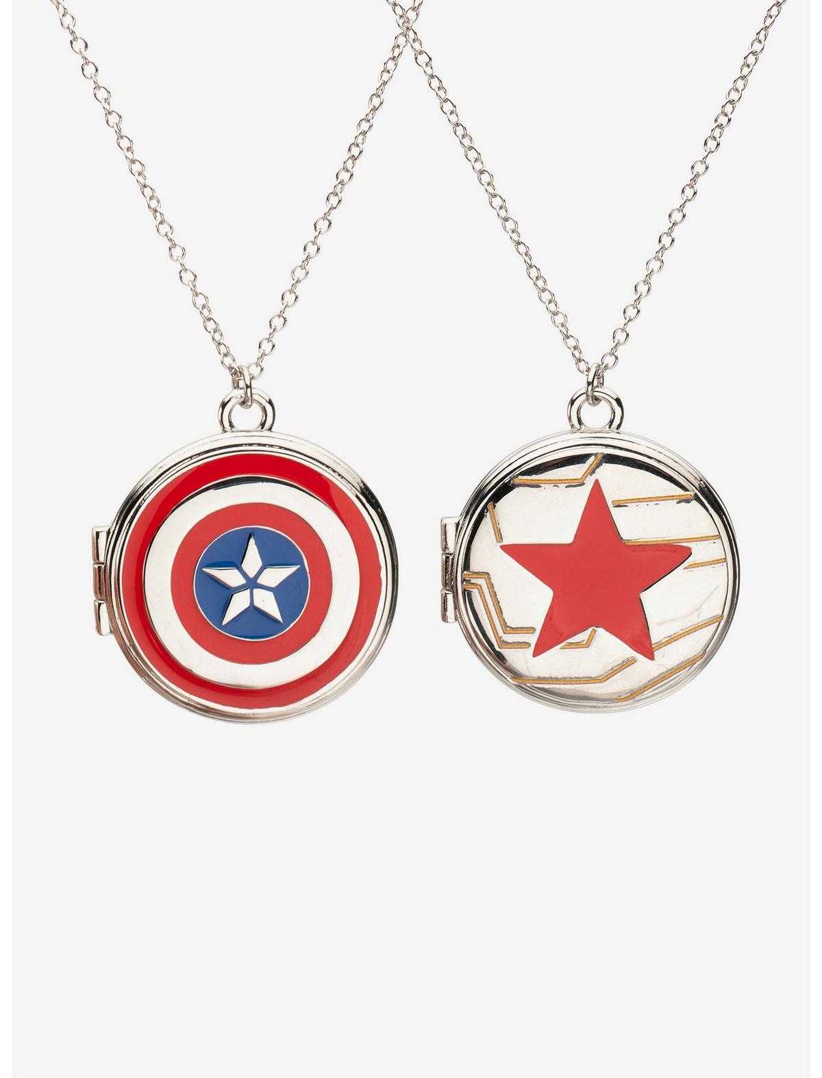 Marvel Captain America & Bucky Locket Best Friend Necklace Set - US 5184