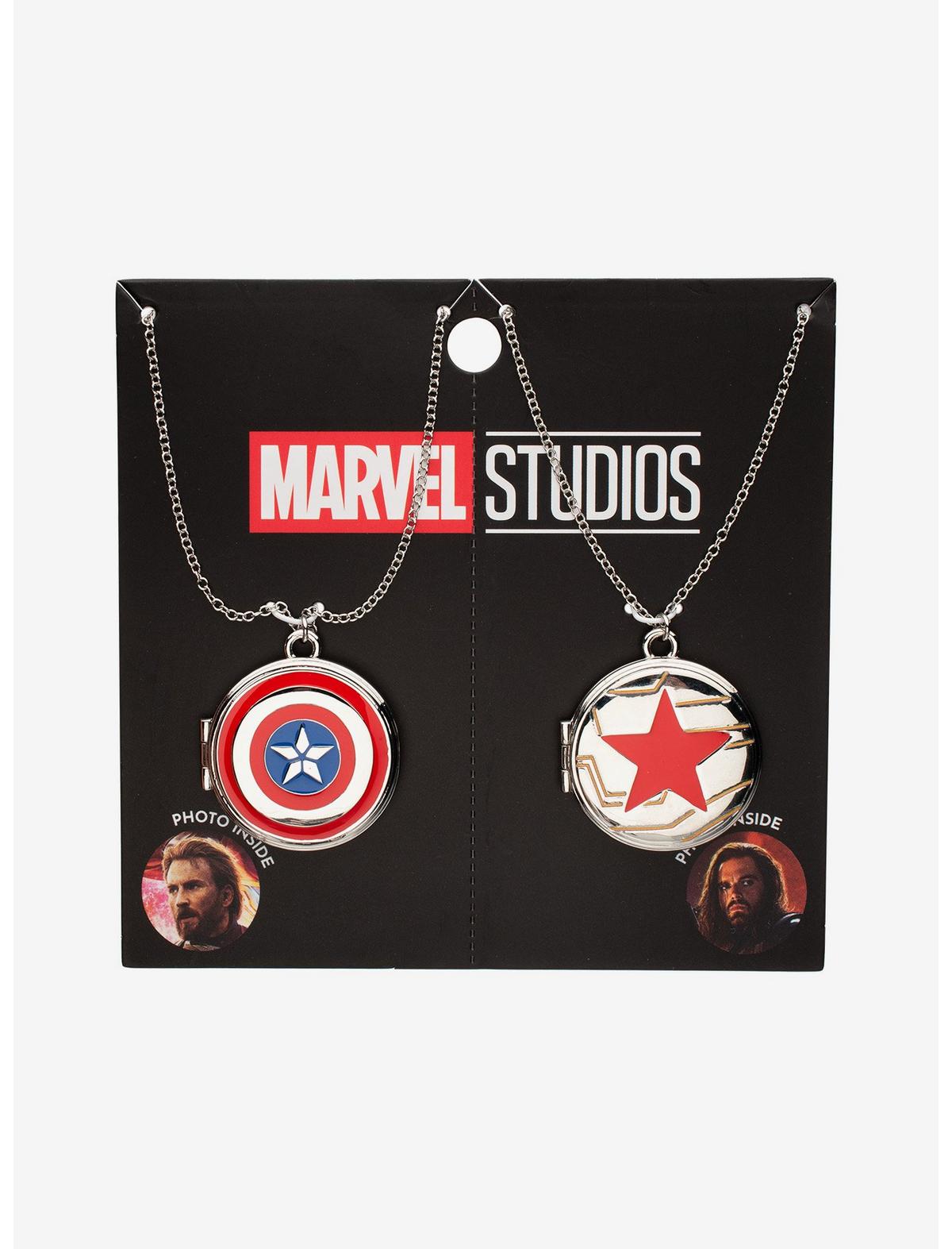 Marvel Captain America & Bucky Locket Best Friend Necklace Set - US 5184
