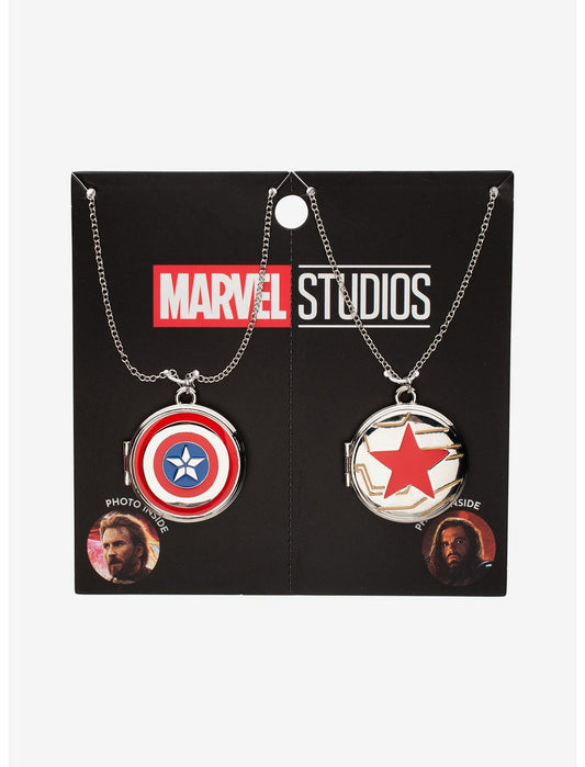 Marvel Captain America & Bucky Locket Best Friend Necklace Set - US 5184
