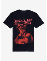 Billie Eilish Red Portrait Boyfriend Fit Girls T-Shirt - US 3436