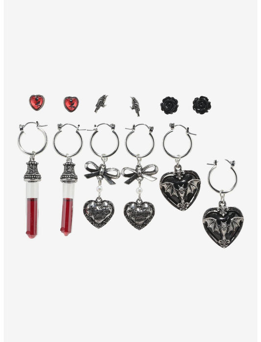 Cosmic Aura Vampire Blood Heart Earring Set - US 0439