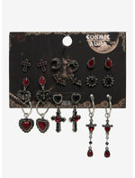 Cosmic Aura Bat Cross Earring Set - US 5702