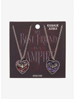 Cosmic Aura Bat Floral Heart Best Friend Necklace Set - US 4497