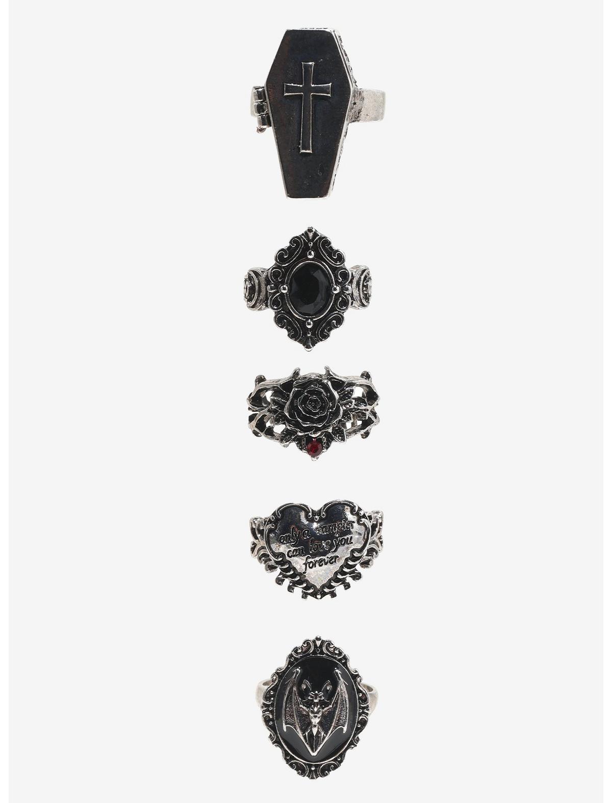 Cosmic Aura Vampire Coffin Ring Set - US 9273