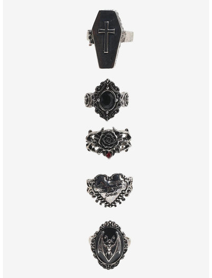 Cosmic Aura Vampire Coffin Ring Set - US 9273