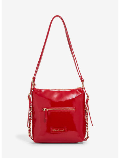 DiFerdinando Deep Red Ribbon Reverie Mini Convertible Hobo Bag - US 3367