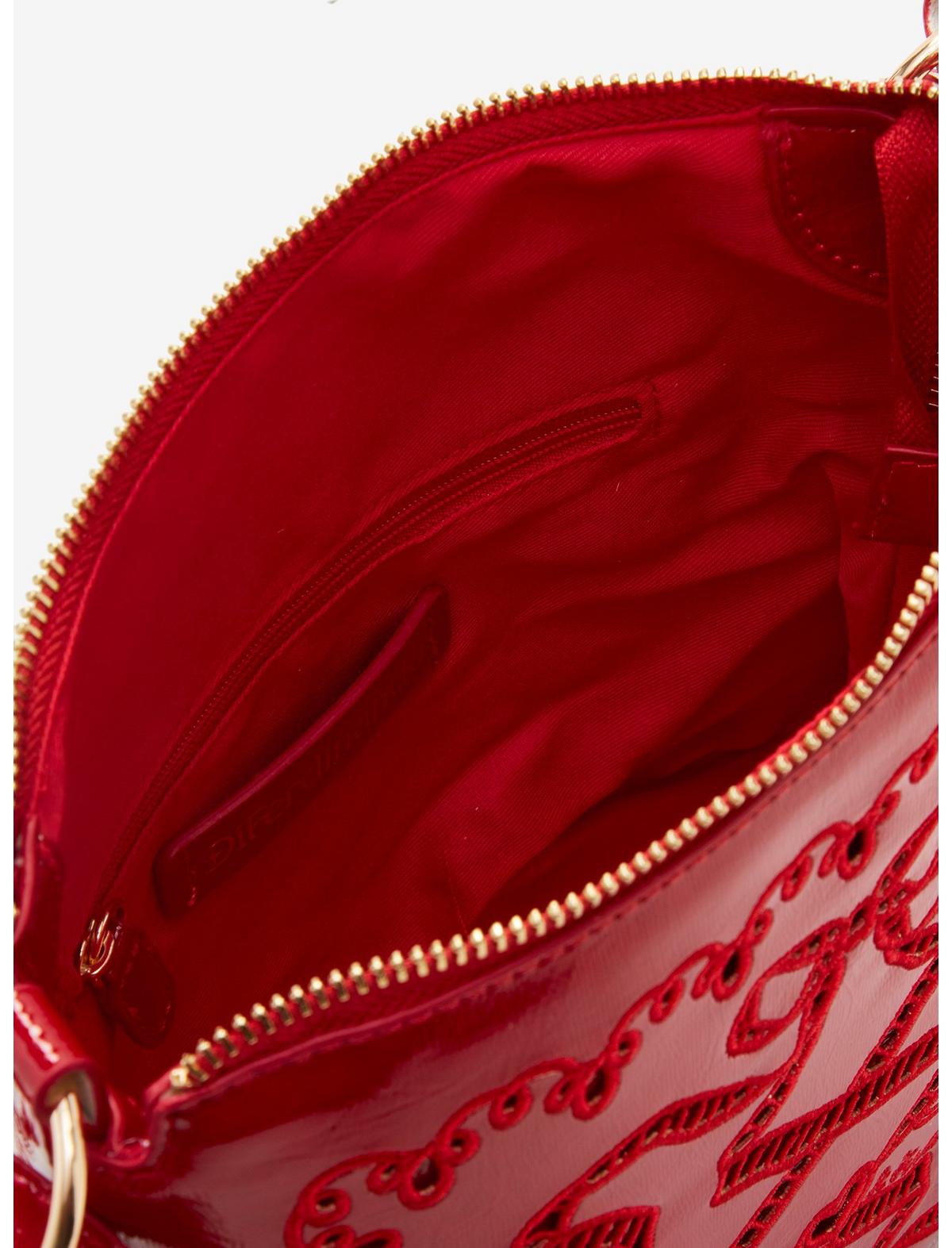 DiFerdinando Deep Red Ribbon Reverie Mini Convertible Hobo Bag - US 3367
