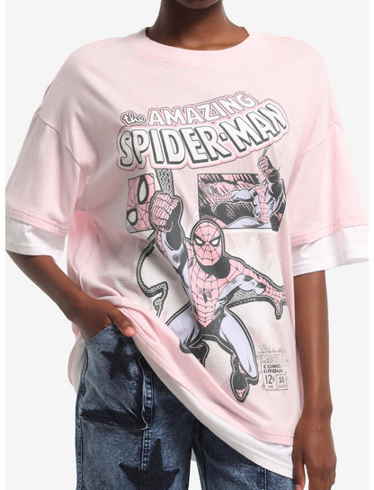 Marvel The Amazing Spider-Man Comic Girls Twofer T-Shirt - US 5428